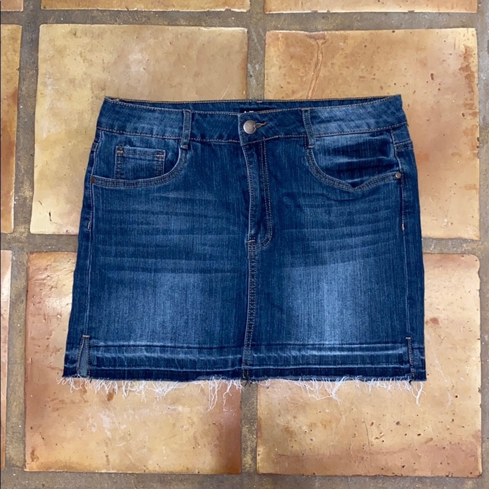 Denim dark wash jean skirt